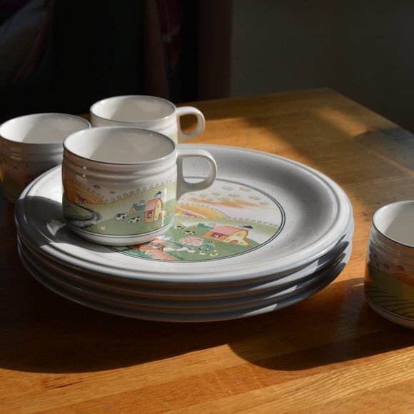 Vintage 1990s Set of 4 Studio Nova Homecoming Flat Cups Height: 2 3/4 in Y2315 - Picture 6 of 7